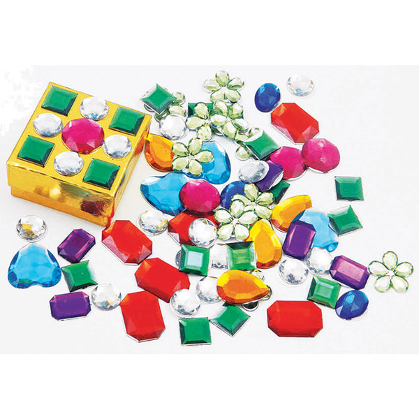ACRYLIC GEMSTONES, Self-Adhesive Backed, Pack of, Approx. 70g