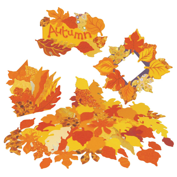 DISPLAY SHAPES, Mixed Size Autumn Leaves, Pack of 250