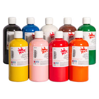 PAINT, READY MIXED WASHABLE, Standard Brights, Brilliant Red, 500ml