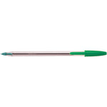 Ballpoint Pens, STANDARD BARREL - MEDIUM TIP, BiC Cristal Original Medium, Green, Box of 50