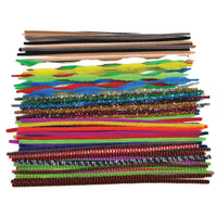 PIPE CLEANERS, 6mm Wide Chenille, Assorted Bulk Pack, Pack of, 250