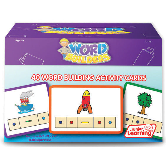 PHONICS (JUNIOR LEARNING), WORD BUILDERS ACTIVITY CARDS, Age 6-7, Set of, 40