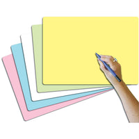 TINTED DRYWRIPE BOARDS, Plain, Yellow, Pack of 5