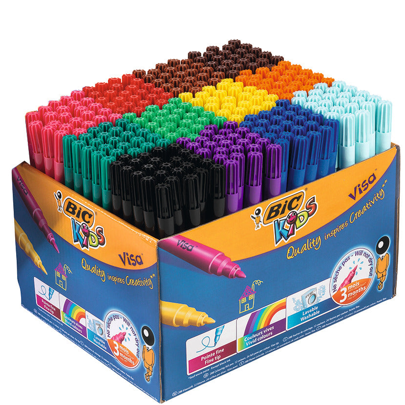 Bic Kids Visa Felt Pens Fine Tip Assorted (Pack of 84) 829013