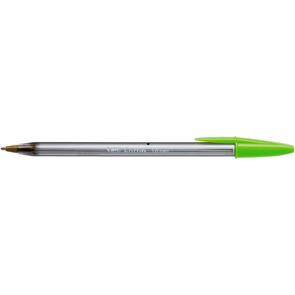 Ballpoint Pens, BiC Cristal Fun, Lime Green, Box of 20