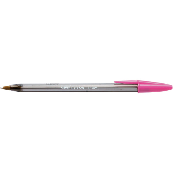 Ballpoint Pens, BiC Cristal Fun, Pink, Box of 20