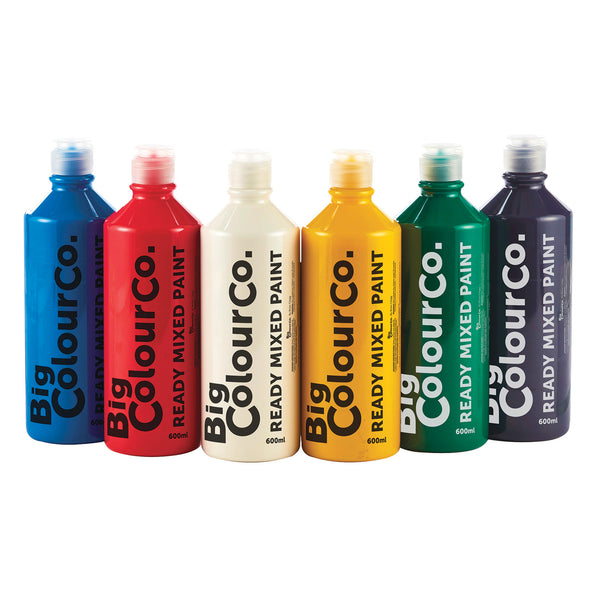 OCALDO READY MIXED POSTER PAINTS, Starter Pack, Standard Brights, Pack of, 6 x 600ml