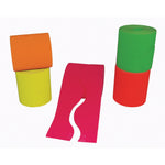 CORRUGATED PAPER BORDER ROLLS, Scalloped Cut Plains Assorted, Fluorescents, Pack of, 5 rolls