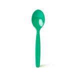 POLYCARBONATE WARE, STANDARD, Small Dessert Spoons, Green, Pack of 10