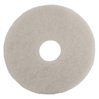 FLOOR PADS, For Standard and High Speed Machines, Polishing, White, 380mm (15), Pack of 5