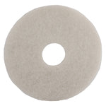 FLOOR PADS, For Standard and High Speed Machines, Polishing, White, 430mm (17), Pack of 5