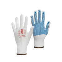 GENERAL HANDLING GLOVES, Seamless Knitted PVC Dotted, Large (9), Pair