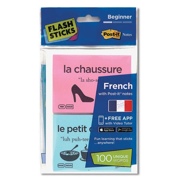 FLASHSTICKS, Single Packs, French Beginner, Pack of 100