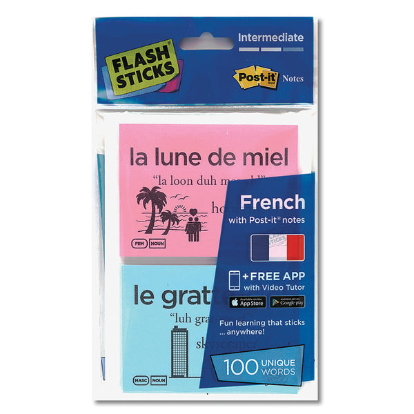 FLASHSTICKS, Single Packs, French Intermediate, Pack of 100
