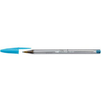 Ballpoint Pens, BiC Cristal Fun, Turquoise, Box of 20