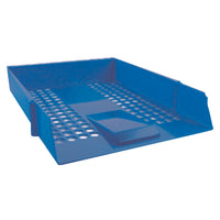 DESKTOP STORAGE (FOR A4 PAPERS), Plastic Filing Trays, Blue, Pack of 12