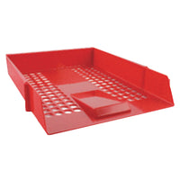 DESKTOP STORAGE (FOR A4 PAPERS), Plastic Filing Trays, Red, Pack of 12
