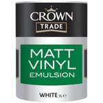 Matt Vinyl Emulsion, WALL & CEILING PAINT, Brilliant White, 5 litres