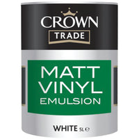 Matt Vinyl Emulsion, WALL & CEILING PAINT, Brilliant White, 5 litres