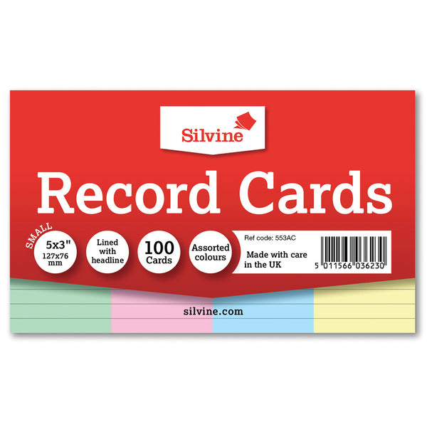 INDEX CARDS , Assorted Colours, Ruled., 127 x 76mm, Pack of, 1000