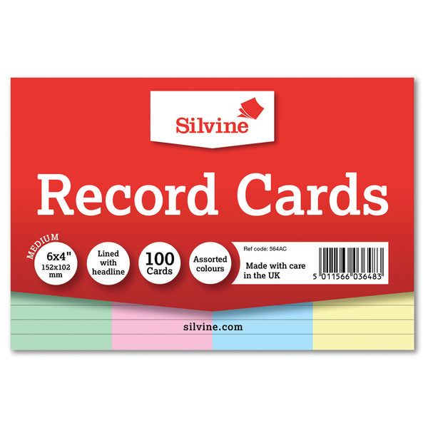 INDEX CARDS , Assorted Colours, Ruled., 152 x 102mm, Pack of, 1000