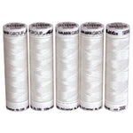POLYESTER SEWING THREADS, Universal Thread, White, Pack of 5