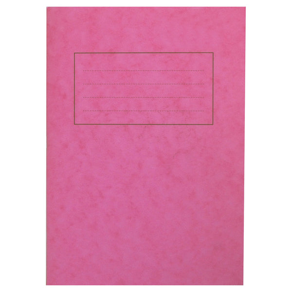 EXERCISE BOOKS, PREMIUM RANGE, A4 (297 x 210mm), 80 pages, Pink, 8mm ruled with margin, Pack of 50