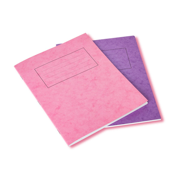 EXERCISE BOOKS, PREMIUM RANGE, 9 x 7in (229 x 178mm), 80 pages, Pink, 8mm Ruled with Margin, Pack of 50
