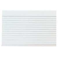 INDEX CARDS , White, Ruled 6mm both sides., 152 x 102mm, Box of, 1000