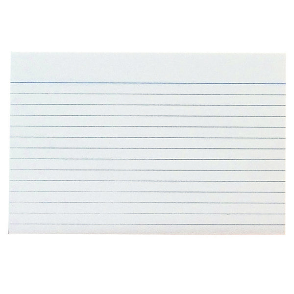 INDEX CARDS , White, Ruled 6mm both sides., 152 x 102mm, Box of, 1000