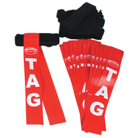 TAG RUGBY BELTS, Red, Pack of, 7