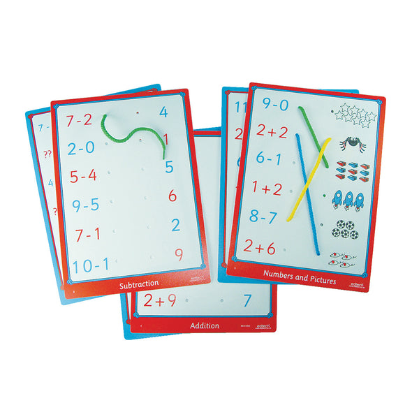 NUMBER PUZZLES, LACING BOARDS, Set of, 6