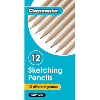 SKETCHING PENCILS, Economy, Grades 6B to 4H, Pack of, 12