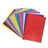 15 Colours, Glitter Paper, Pack of, 30 sheets