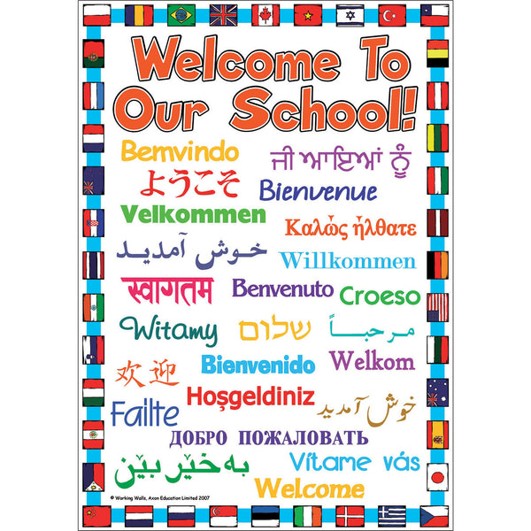 WELCOME POSTERS, 'Welcome To Our School', Outdoor, 420 x 594mm (A2), Each