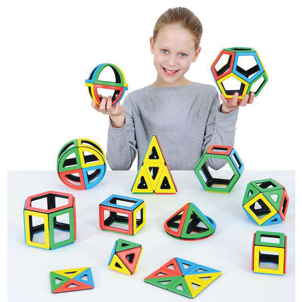 MAGNETIC POLYDRON, Mathematics Set, Pack of, 118 pieces