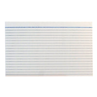 INDEX CARDS , White, Ruled 6mm both sides., 127 x 76mm, Box of, 2000