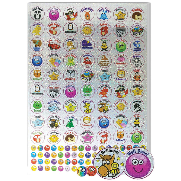 A4 Compilation Characters & Smiley Faces, SPARKLY STICKERS, Pack of, 1310