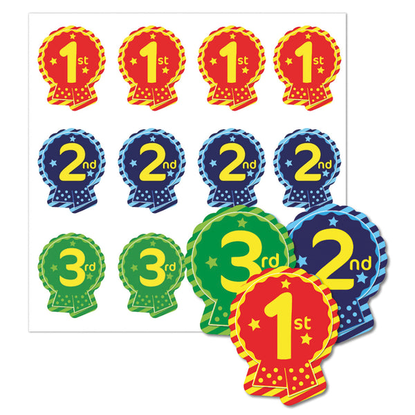 1st, 2nd & 3rd PLACE ROSETTE STICKERS, Pack of, 120