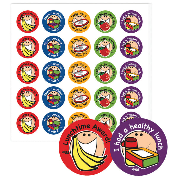 STICKERS, Healthy Lunchtime, Pack of, 125