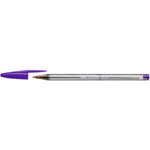 Ballpoint Pens, BiC Cristal Fun, Purple, Box of 20