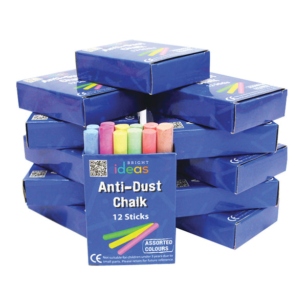 CHALK, Economy Anti-Dust, Coloured, Pack of, 144 (12x12)