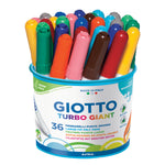 JUMBO FIBRE TIPPED PEN, GIOTTO Turbo Giant, Conical Tip, Assorted, Tub of, 36