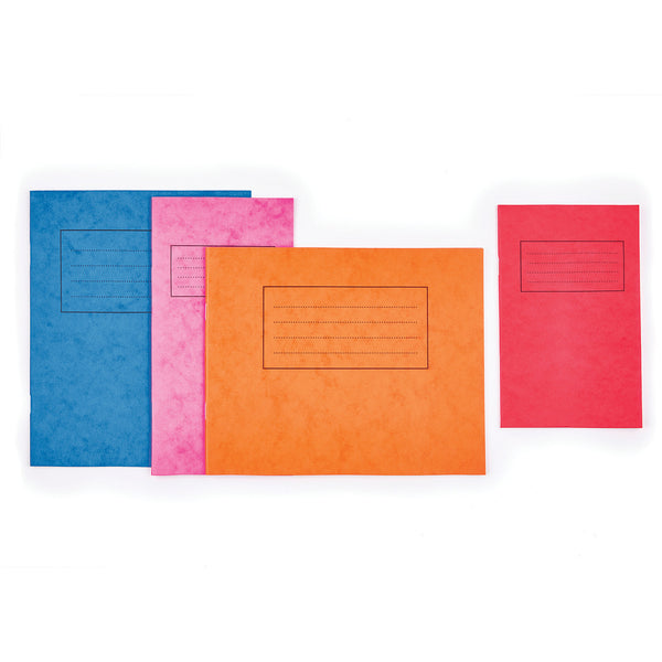 EXERCISE BOOKS, PREMIUM RANGE, 8 x 4in (203 x 102mm), 32 pages, Pink, 10mm Squares, Pack of 50
