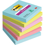 REPOSITIONABLE NOTES, POST-IT SUPER STICKY COLOUR NOTES, Miami, 76 x 76mm, Pack of 6