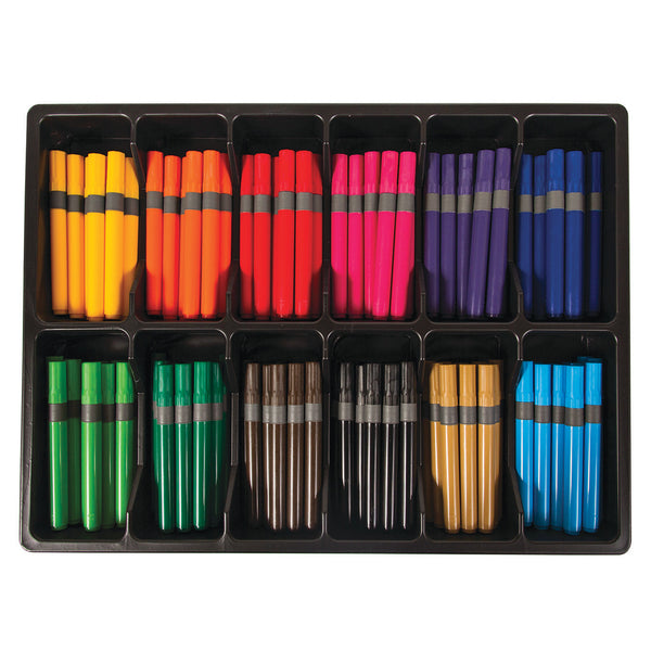SMARTBUY, FIBRE TIPPED COLOURING PENS, Broad Tip, Assorted, Class Pack of 144