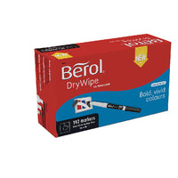 DRYWIPE PEN SLIMLINE BARRELS, BEROL DryWipe, Broad Tip, Black, Class Pack of 192