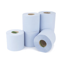 SMARTBUY, BLUE CENTREFEED ROLLS, 2 Ply, Case of 6 Rolls