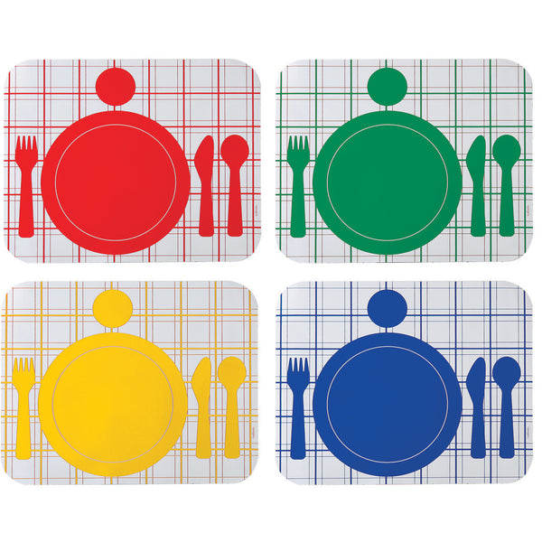 COLOUR CODED PLACE MATS, Age 1+, Set of, 4