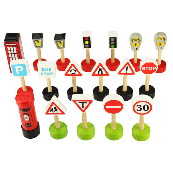 ROAD SIGNS & STREET FURNITURE, Age 3+, Set of, 18